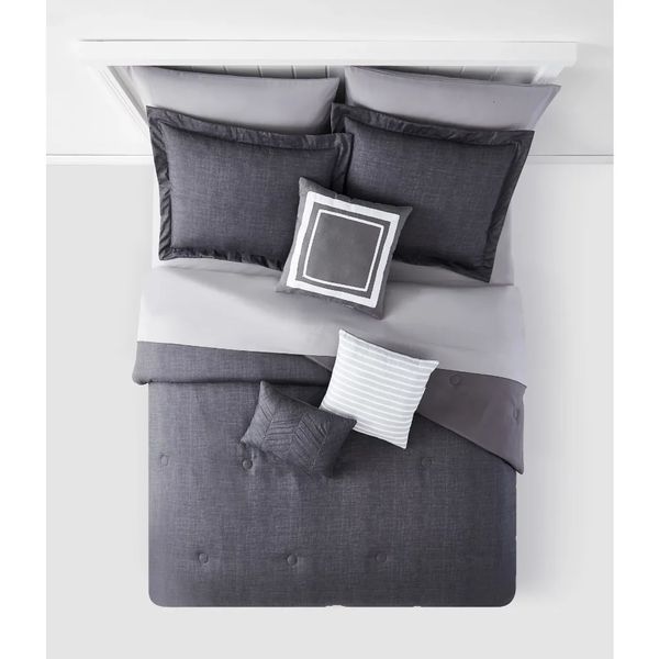 Conjuntos de cama cinza 10 peças cama em um saco conjunto de edredom com lençóis queen 231020