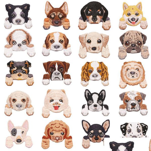 Noções cachorro fofo para roupas sortidas ferro em apliques de costura bordados decoração padrão de cachorro crachá roupas diy jaquetas sapatos