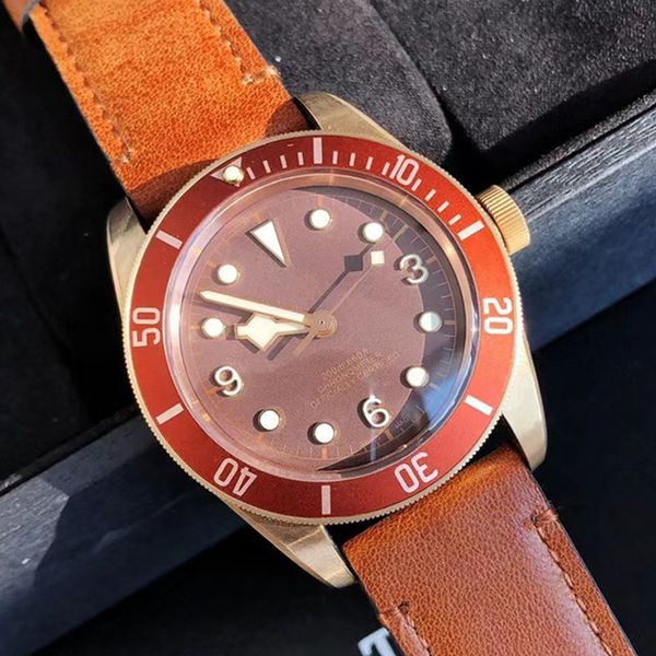 Black Bay AAA 3A Qualität Top-Uhren Marke 41mm Männer mit Geschenk-Box Saphirglas automatische mechanische Lederband Jason007 A03