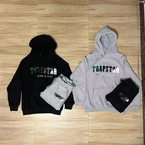 Fato de treino masculino nake trapstar fatos de treino com capuz Europa American Basketball Football de duas peças com jaqueta com capuz de manga comprida feminina TRAPSTARf Spring M-3XL