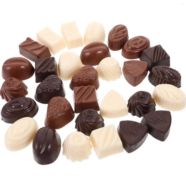 Decorazione per feste 30 pezzi Modello di cioccolato Casa Bar multifunzione Puntelli Pvc Cioccolatini finti simulati Sfusi piccoli