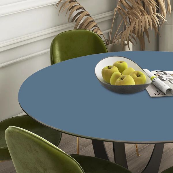 Toalha de mesa redonda de couro nórdico, toalha de mesa redonda à prova d'água e óleo antiderrapante para decoração de festa 231020