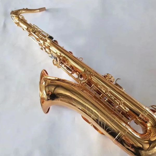 Novo saxofone tenor profissional dourado 875 b, instrumento de jazz tenor com costela dupla abalone, tom de qualidade profissional 00