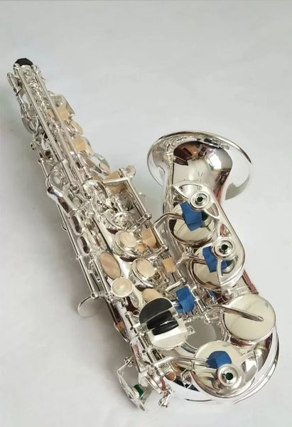 Struttura 901 originale Modello di Soprano curvo professionale Bend Bend Bend tutto argento realizzato in Soprano Soprano sax di fascia alta 00