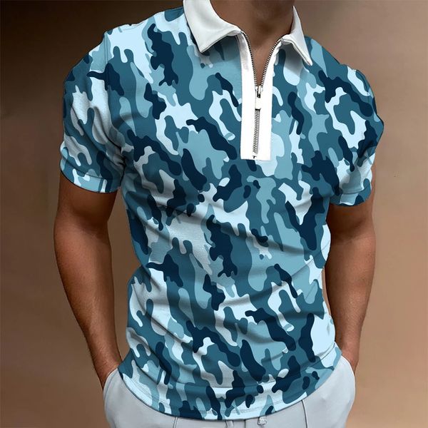 Herren-Freizeithemden, Sommer-Herren-Camouflage-Polohemden, kurzärmeliges 3D-gedrucktes T-Shirt für Männer, sportlich, lässig, Marken-Top-T-Shirts in Übergröße, S-5XL, 231021