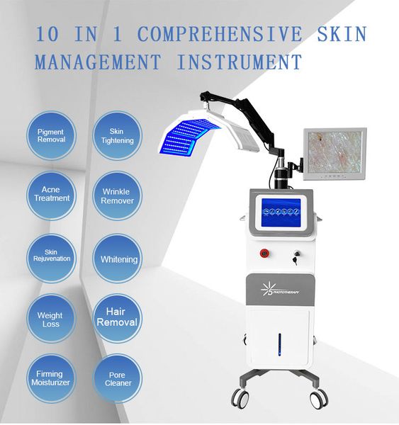 Dispositivo multifunzione per terapia a luce rossa Pdt fotodinamico Led Pdt viso viso Ringiovanimento della pelle Pdt 7 luci a colori Terapia fotonica a led Attrezzatura per terapia facciale