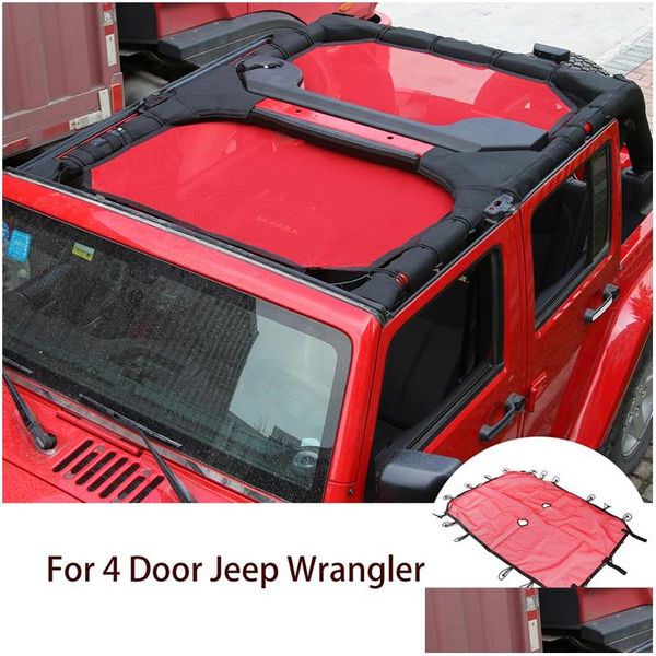 Rede de proteção solar para carro, para jeep wrangler jk 4 portas 2007-acessórios externos, entrega vermelha, celulares, motocicletas, interio dhi8p