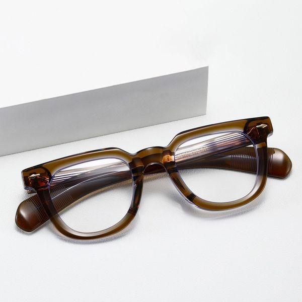 Óculos ópticos para homens e mulheres, designer retrô JMM LERX, armações de fibra de vidro de acetato de duas cores, estilo europeu e americano, placa de lente de luz anti-azul com