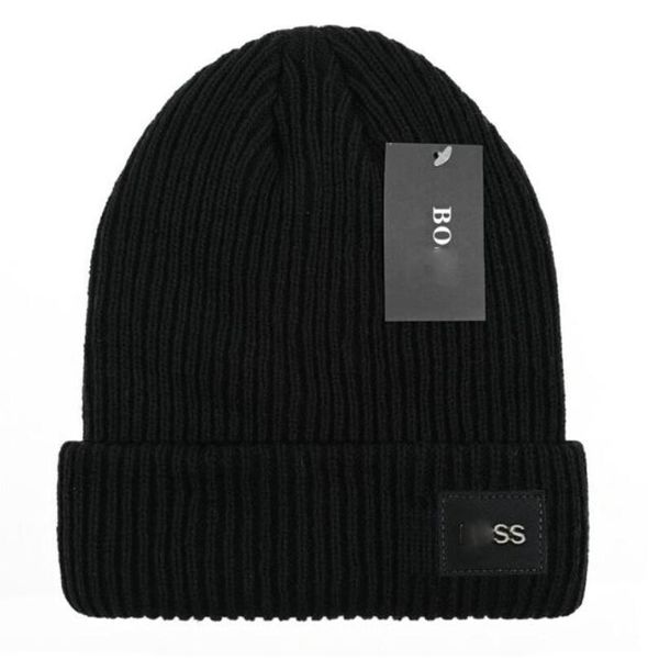 Bonnet mens Boss beanie cappello invernale Nuovo Cappello marchio moda lavorato a maglia cappelli di pietra uomo donna berretto di lana spesso berretti autunnali e invernali berretti con teschio in tinta unita