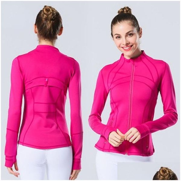 Yoga Outfit Lu-088 2022 Yoga Jacket Womens Define Workout Sport Casaco Fitness Sports Quick Dry Activewear Top Sólido Zip Up Moletom S Dhew7