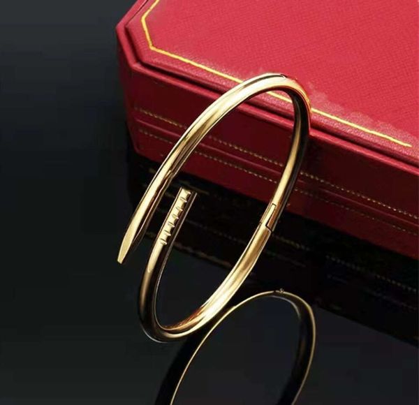 21 Bracciale rigido in oro con diamanti, designer di gioielli per unghie, per donna, uomo, braccialetto, tutti i diamanti, gioielli in acciaio inossidabile, braccialetti per unghie non allergici