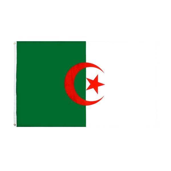 3x5Fts 90x150cm Banderas de la República Democrática Popular de Argelia Bandera de Argelia Banner para decoración interior al aire libre Venta al por mayor directa de fábrica