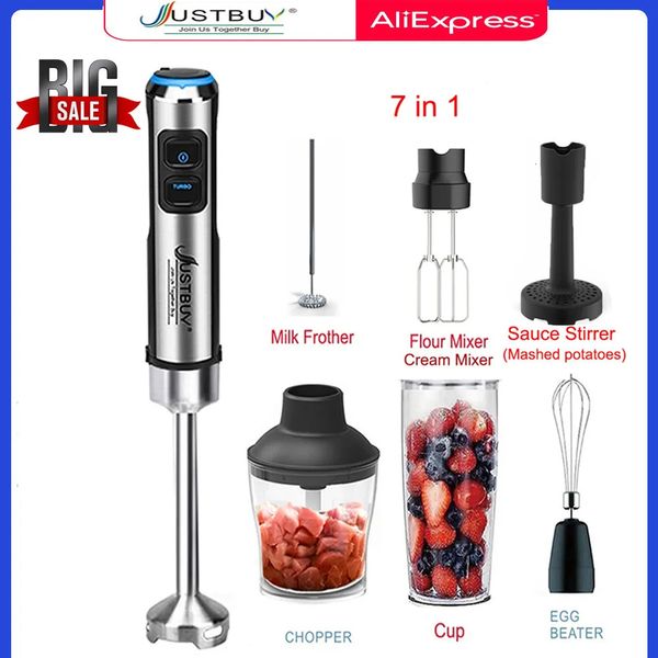 Obst-Gemüse-Werkzeuge, LED-Fabrikpreis, 1500 W, 64-in-1-Elektrostab, kommerzieller Handmixer, Küchenmaschine, Schneebesen, Mixer, Entsafter, Fleischwolf 231021