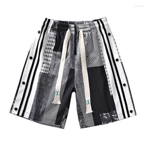 Pantaloncini da uomo Pantaloni sportivi Waffle Uomo Estate Hong Kong Vento Moda Versatile Sport Fibbia Uomo Allentato Etichettatura Pantaloni casual Uomo