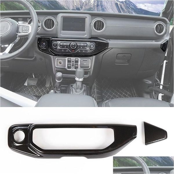 Andere Innenzubehörteile Carbon Fiber Air Condition Panel Trim Er Für Jeep Wrangler Jl Factory Outlet High Quatlity Internal Drop Dhymn