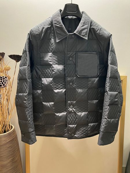 2023 осень и зима новейшая дизайнерская куртка модная клетка дизайн шитья размер США однобортный черный пиджак роскошные высококачественные мужские куртки