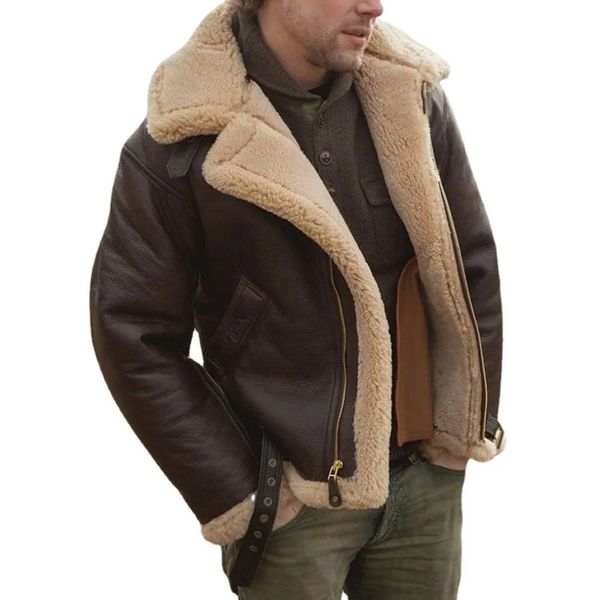 Мужские куртки, мужские осенне-зимние меховые утепленные плюшевые куртки, верхняя одежда, корейская версия, повседневное теплое пальто с подкладкой 231020