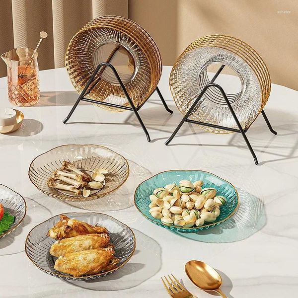 Geschirr-Sets für den Haushalt, klares Knochen-Spuckgericht, Snack, kleines, leichtes, luxuriöses Kunststoff-Dip