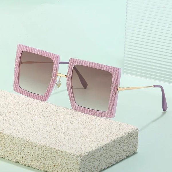 Óculos de sol quadrados para mulheres óculos de sol rosa designer de luxo moda fina perna gafas de sol bonito ladis vidro vintage