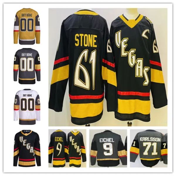 CUSTOM Vegas''Golden''Knights''Mark Stone 2023 Reverse Retro Hockey Jersey Jack Eichel Reilly Smith Alex Pietrangelo Jonathan Marchessault K