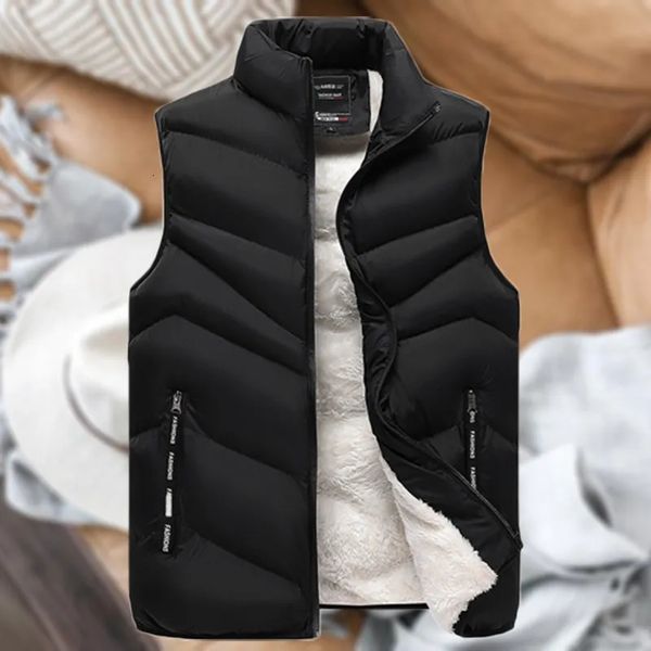 Herren Westen Winter Kleidung Wolle Weiche Weste Jacken Ärmellose Mantel Mode Männlichen Warme Weste Fleece Outwear Männer 231020