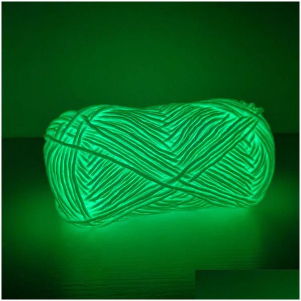 Notions Glow In The Dark Yarn 55 Yard Polyester Hand Knitted Luminous For Diy Arts Crafts Sewing Supplies Drop Delivery