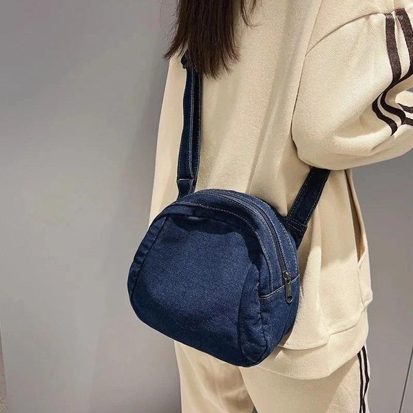 Akşam çantaları kadın Kore moda denim tekstil küçük boyutlu kese askı çantası grunge y2k ita cep telefonu taşınabilir cep crossbody yan