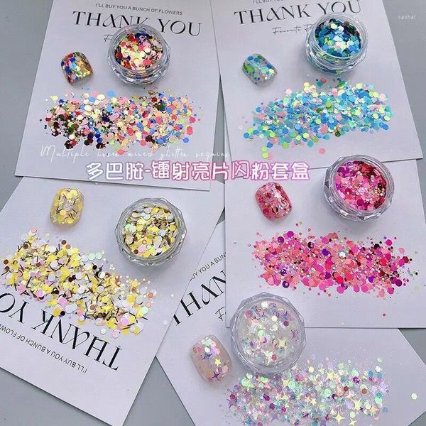 Nail Art Dekorationen 1 Box Multi-Color Ultra Thin Flash Laser Gradient holographische Schmuck Großhandel