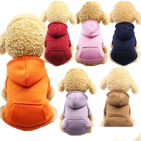 Abbigliamento per cani Stock Abbigliamento per cani da compagnia Abbigliamento per cani di piccola taglia Abbigliamento Cappotto caldo Cucciolo Vestito Grandi felpe con cappuccio Chihuahua Fy3690 Home Garden Pe Dhsbb