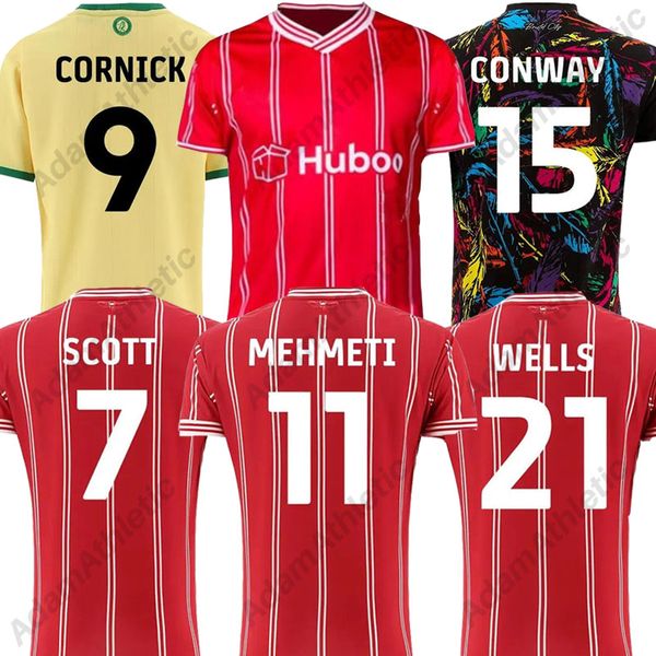 Maglia da calcio Bristol City 23 24 CONWAY Weimann SCOTT CORNICK KING VYNER KNIGHT MEHMETI Maglia da calcio Bristol City uomo bambino kit maglia bambino 2023 2024