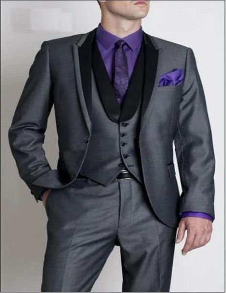 Ternos masculinos italianos noivo smoking homem terno casamento padrinho/homem vestido de noivo (jaqueta calças colete gravata) ocidental