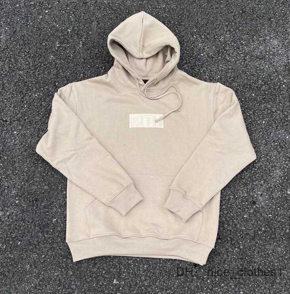 2023 di alta qualità piccolo e alla moda marca Kith Box Designer Felpa con cappuccio ricamato Felpa con cappuccio allentato casuale per le coppie Oversize Pullover PIDO