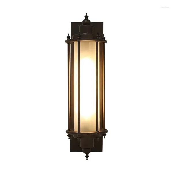 Lâmpada de parede Villa Street Outdoor Lights Jardim Iluminação Varanda Vidro Vintage E27 Pátio Impermeável