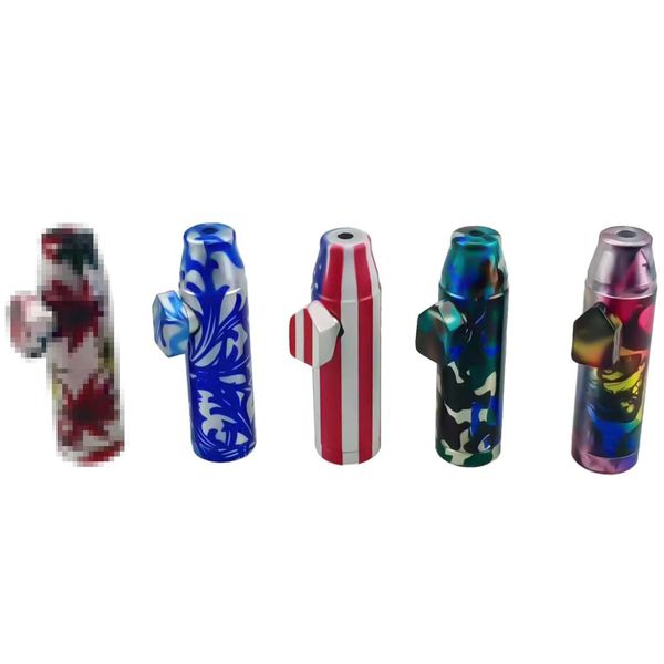 Neue Bullet Head Paket Blume Schnupftabakflasche und Pfeife Kreative Mini Aluminium Zigarettenspitze Metall Schnupftabakflasche Großhandel