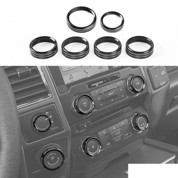 Outros acessórios interiores Ar condicionado preto O Switch Decor Ring para Ford F150 Xltwith Trailer Knob Versão Adicione Drop Delivery Mo Dhfma