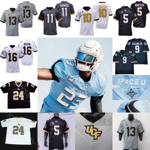 UCF Knights Camisa de futebol NCAA College McClain John Rhys Plumlee RJ Harvey Johnny Richardson Morris-Brush Hudson Javon Baker Townsend Lawrence Davis Gabriel