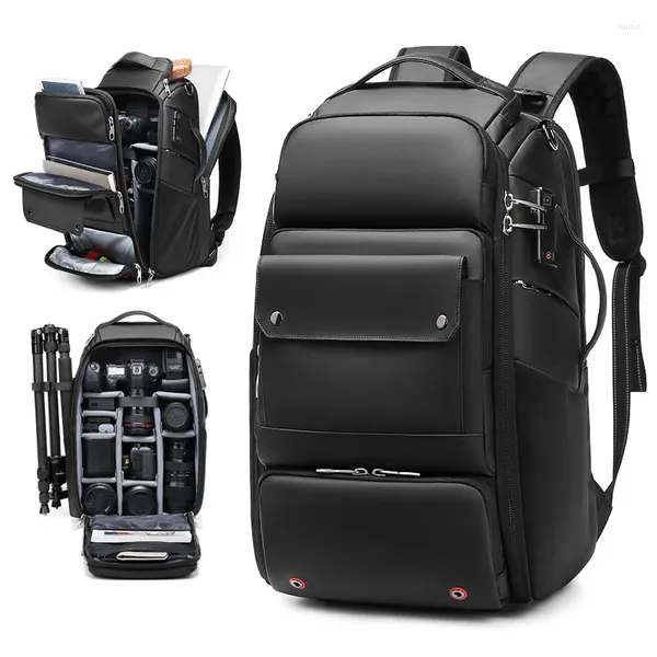 Zaino Fotocamera reflex professionale con treppiede Grande capacità Viaggio in aereo Uomo S Antifurto 40L Laptop da 17 pollici