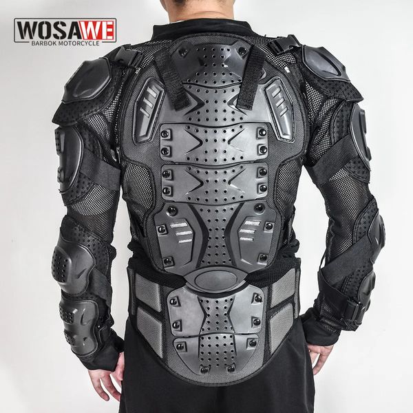 Equipamento de proteção Wosawe esportes motocicleta armadura protetor jaqueta corpo suporte bandagem motocross guarda cinta engrenagens protetoras peito proteção de esqui 231021