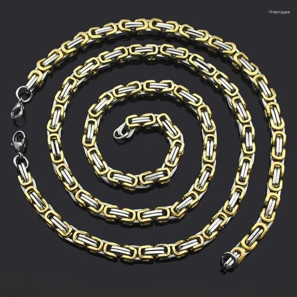 Комплект ожерелья и серег ATGO Полированный браслет из нержавеющей стали 316L Наборы цепочек для байкеров Панк-хит-хоп для мужчин и женщин Оптовая продажа BBD018