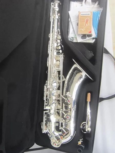 Saxofone tenor profissional prateado clássico mark vi, instrumento de jazz tenor com tom de grau profissional, fabricação em prata 00