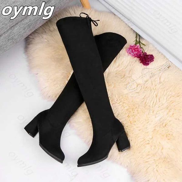 Frauen Casual Komfortable Material Stiefel Schuhe Winter Weibliche Runde Kappe Plattform High Heels Pumps Warme Schnee Mujer 230922