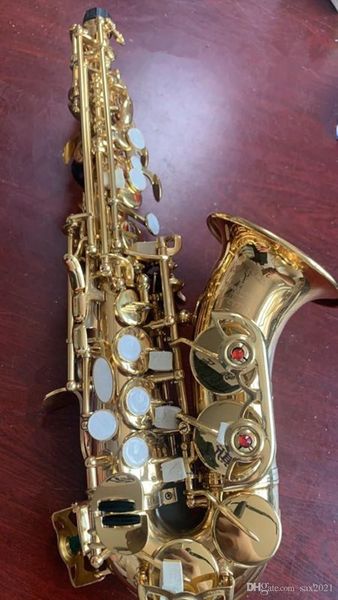 B piatto SC- W010 sassofono soprano curvo legni bambini adulti strumenti musicali a fiato consegna gratuita scatole dorate per sax soprano