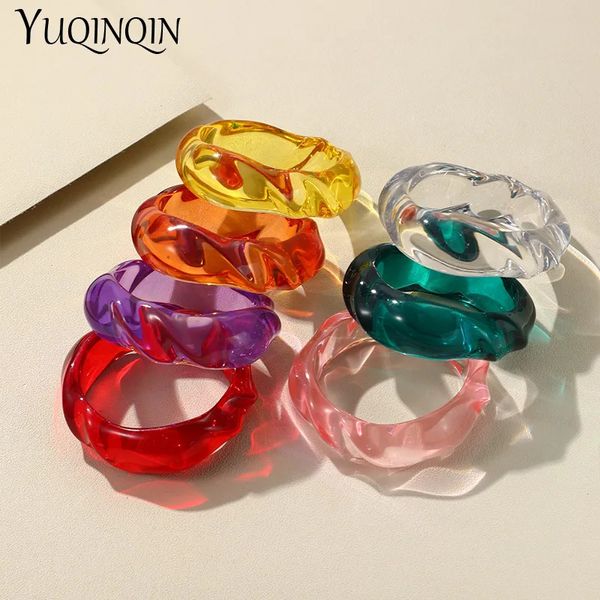 Bangle na moda moda transparente resina acrílico pulseiras para mulheres geometria redonda pulseira pulseiras charme grosso simples festa mão jóias 231020