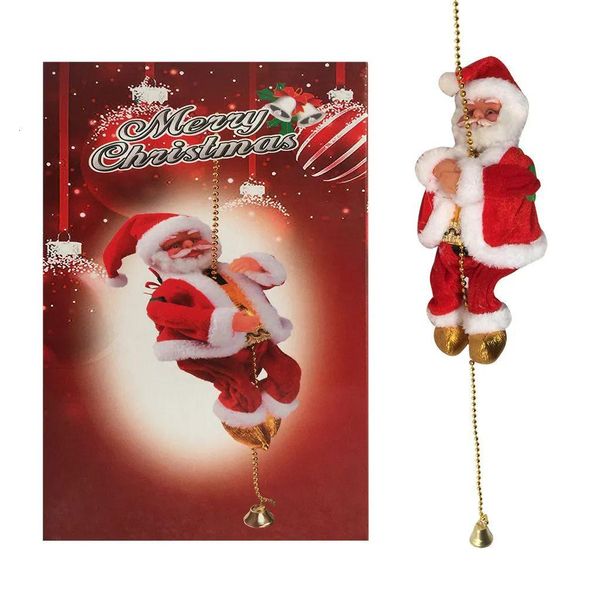 Decorações de Natal Decorações de Natal Criativo Escada de Escalada Elétrica Papai Noel Estatueta Ornamento Xmas Nordic Presentes Românticos Dhtpg