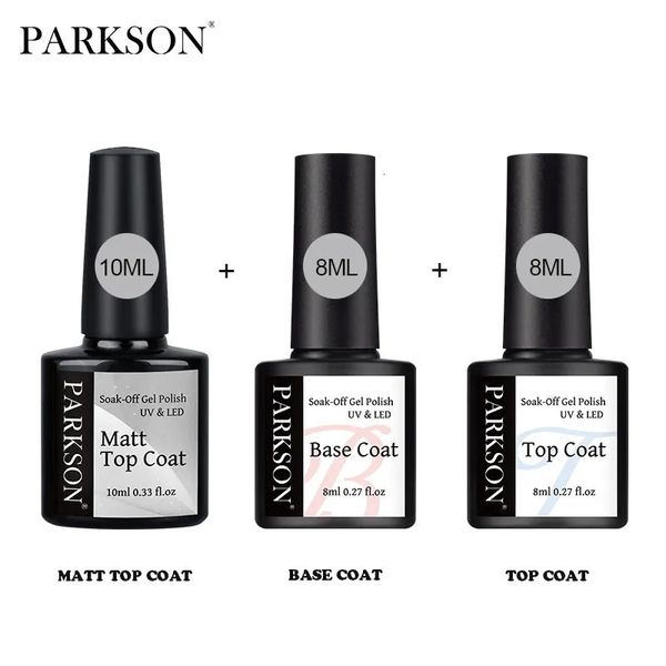 Smalto per unghie Parkson Matt Top Coat Gel Kit Base UV LED Art Manicure Primer Soak Off Suface Set 231020