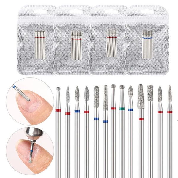 Nagelmaniküre Set 7PCS Diamond Bohrer Bit Drehung Elektrische Mahlschneider für Pediküre Dateien Nagelhaut Burr Tools Zubehör 231020