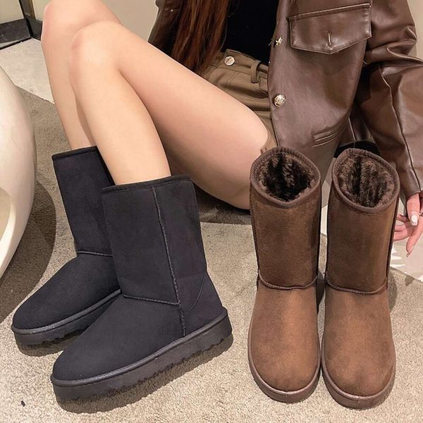 Snow Winter Top 36-42 mit Barrel High Long Size Boots Cotton Warm Damenstiefel Leder Large Snow Boots SKU China Factory