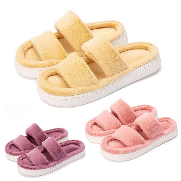 Chinelos femininos plataforma slides sapatos pele inverno neve quente sandálias rosa roxo amarelo pele slippe sapatos femininos