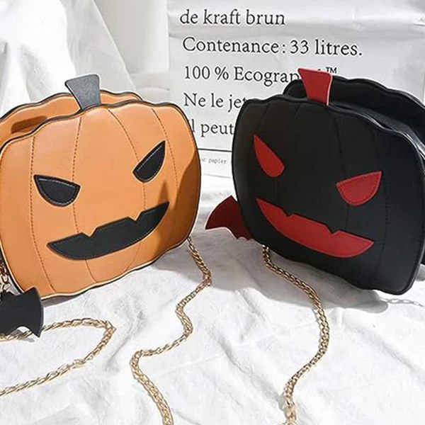 Novo engraçado halloween abóbora em forma de demônio mensageiro crossbody saco casual carteira bolsa dos desenhos animados ombro 220923
