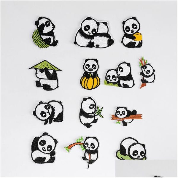 Kavramlar Sevimli Panda Narin İşlemler Dekoratif Hayvan Demirinde Sew Aplike Üzerinde Koyun Kotu Elbise Şapkası Sanatları Damla Teslimat